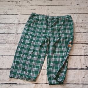 Disney Direct Green Blue Plaid Hemmed Donald Duck Embroidery Hemmed XL